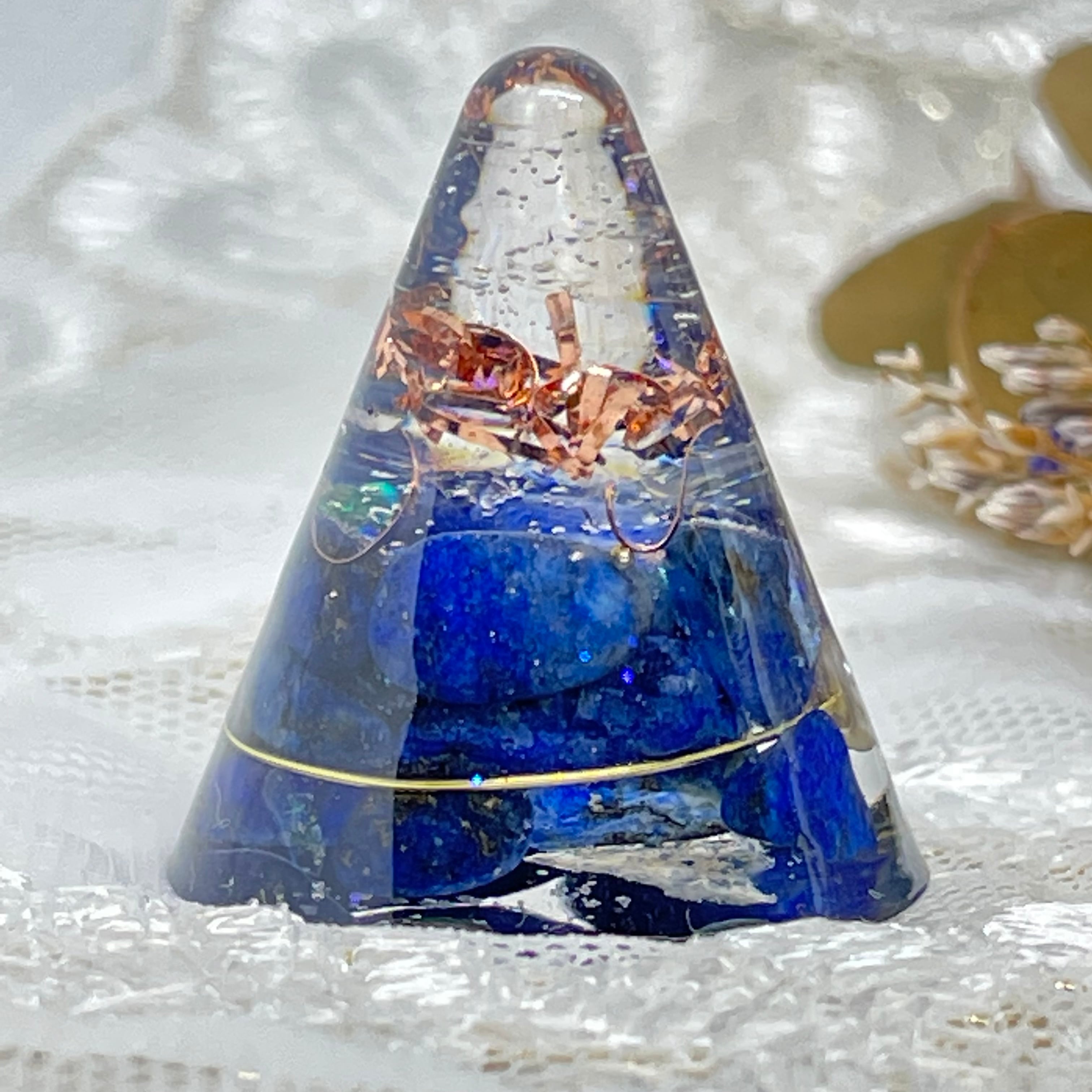 ミニ円錐オルゴナイト【ラピスラズリ】 | オルゴナイト工房☆癒しの空間