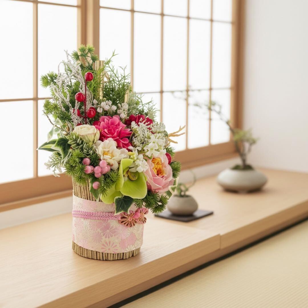 門松 Sサイズ｜コンパクトで飾りやすい華やぎアレンジ しめ飾り 正月