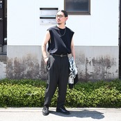KUON(クオン) Arimatsu Shibori Camp Collar Shirt