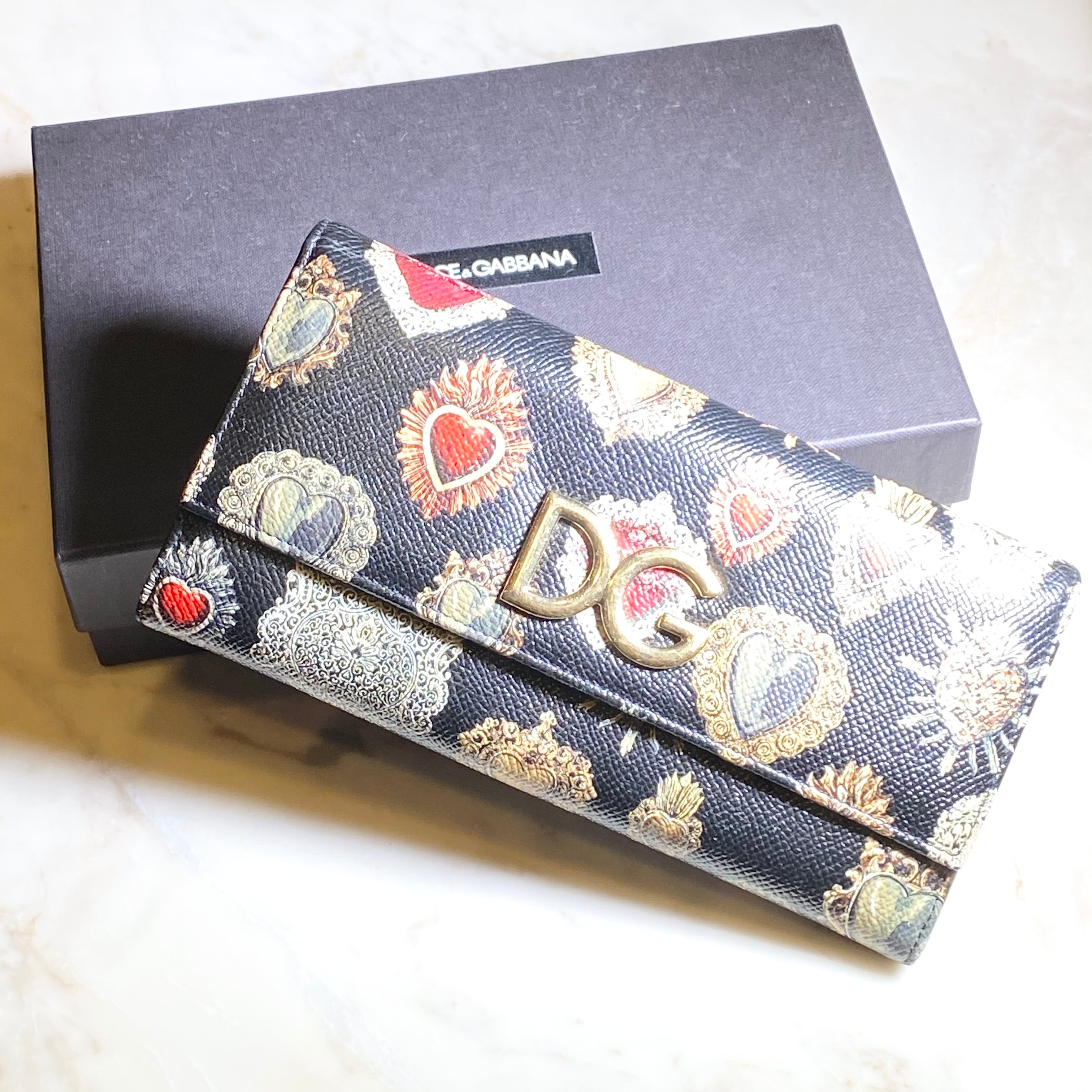 DOLCE&GABBANA heart motif print long wallet | NOIR ONLINE