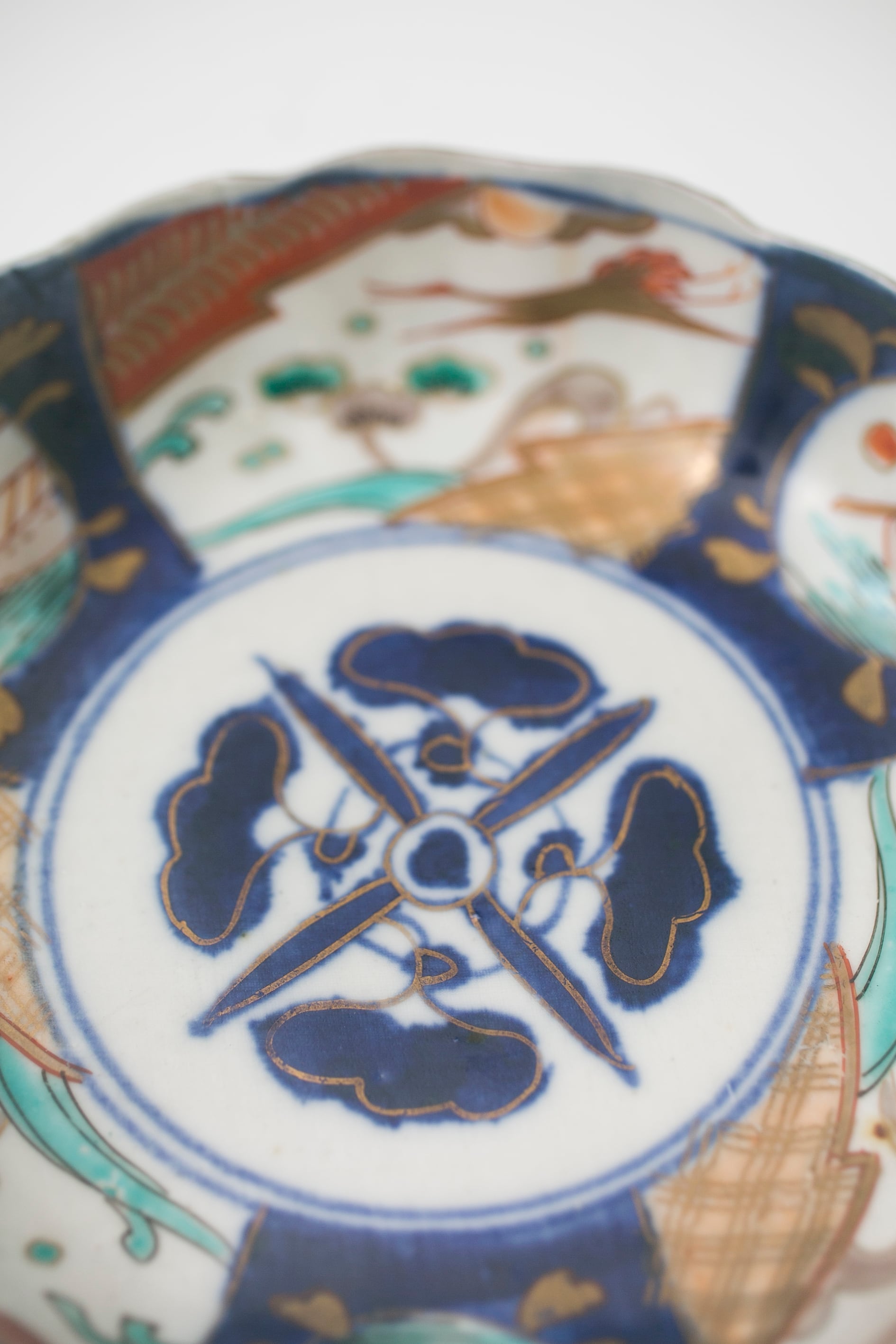 伊万里 色絵金彩 鶴松 日の出文 なます皿 膾皿 吉祥文様 お正月にも