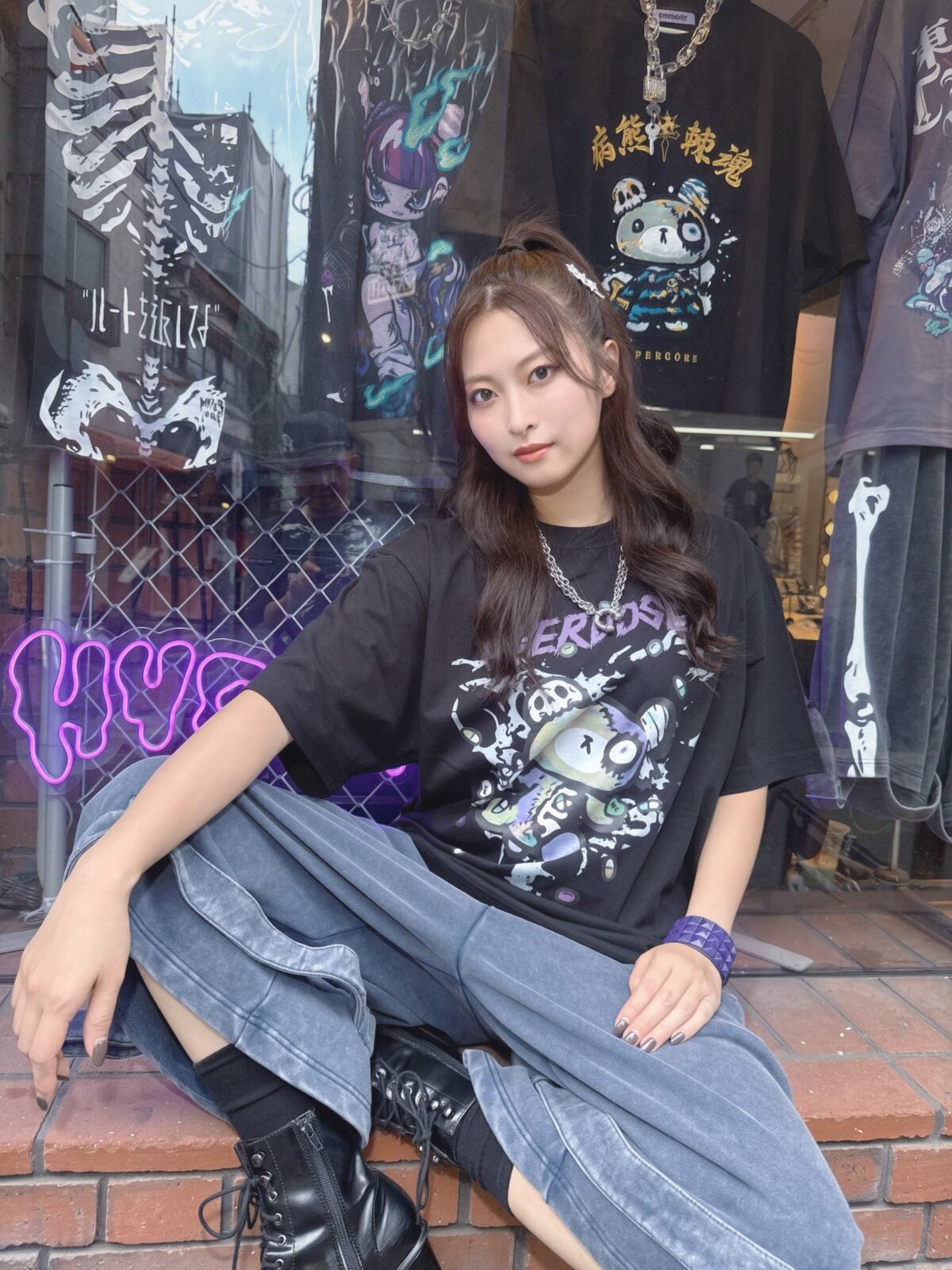 HCT-449BK〉OVERDOSE-ハートを返してよ- Tシャツ / ブラック | HYPER CORE