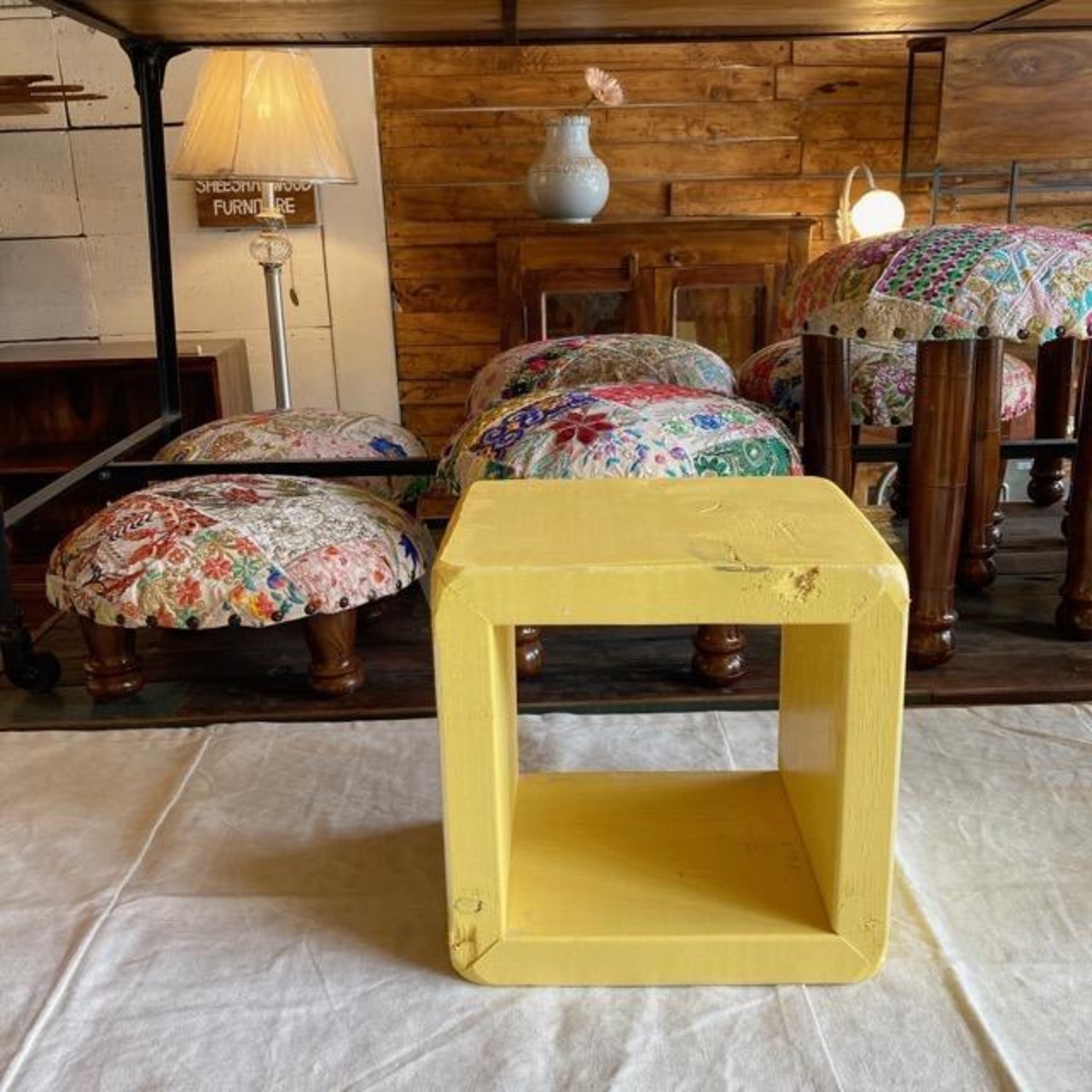 TOPANGA Furniture　カラフルウッドボックス　Sサイズイエロー