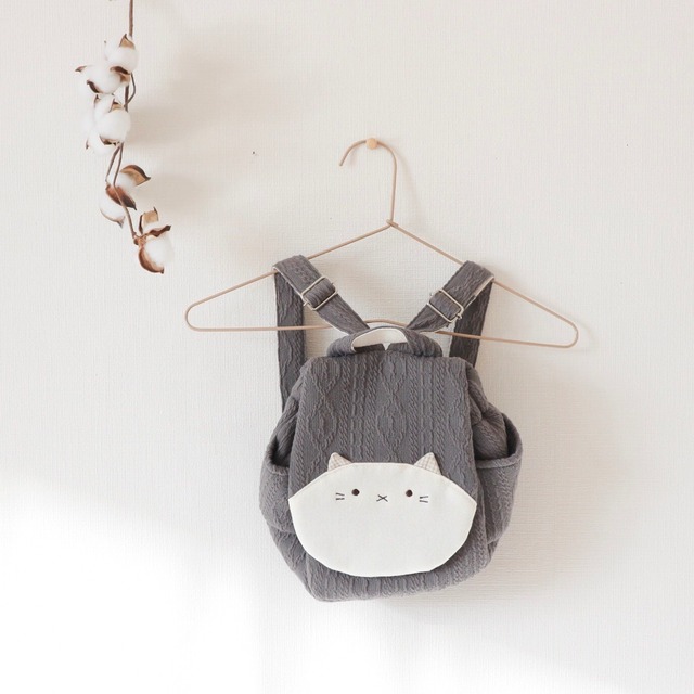 【完売】ゆきぐにどうぶつベビーリュック 黒ごまミルク