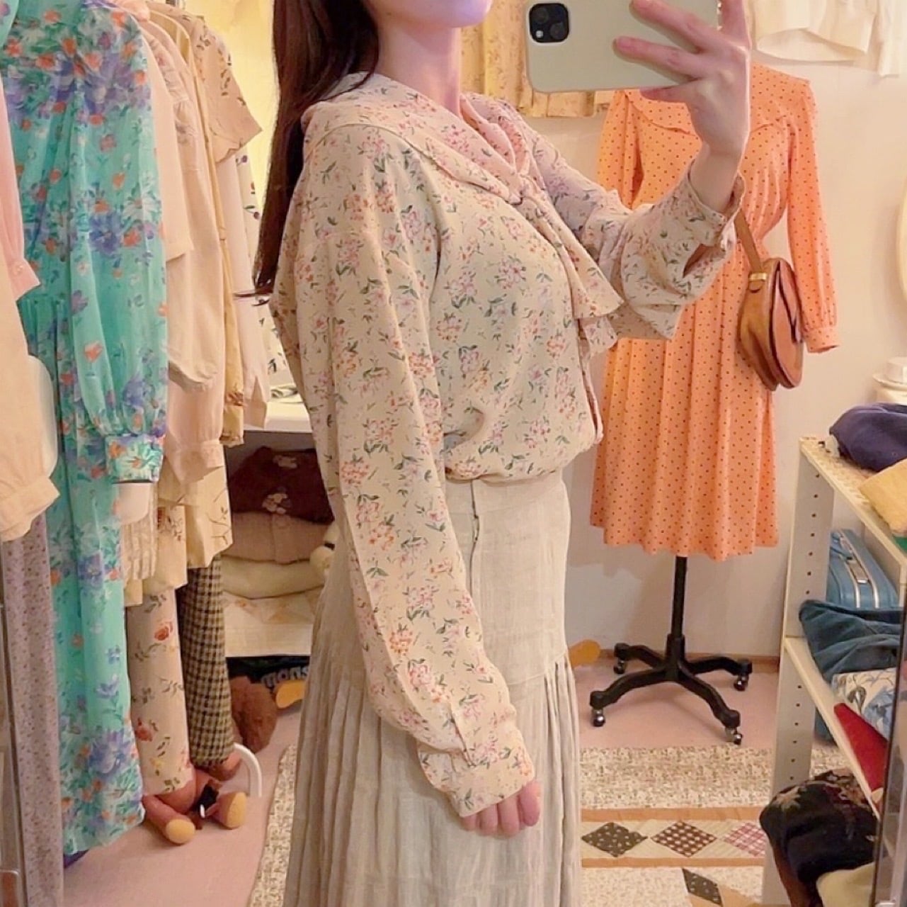 pale pink sailor collar blouse