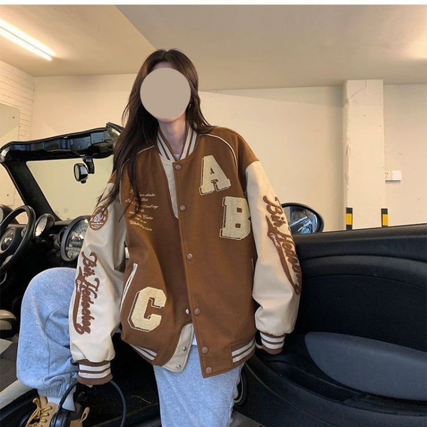 スタジャン スリーブロゴ カジュアル 韓国｜天使と悪魔 | サブカル系