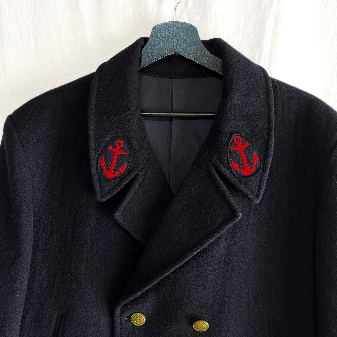 良品 フランス軍 海軍 Pコート ネイビー XL相当 ジャケット ユーロ 