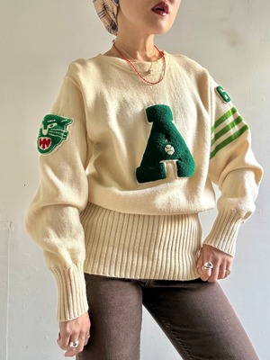 1950s Vintage Lettered Knit Top