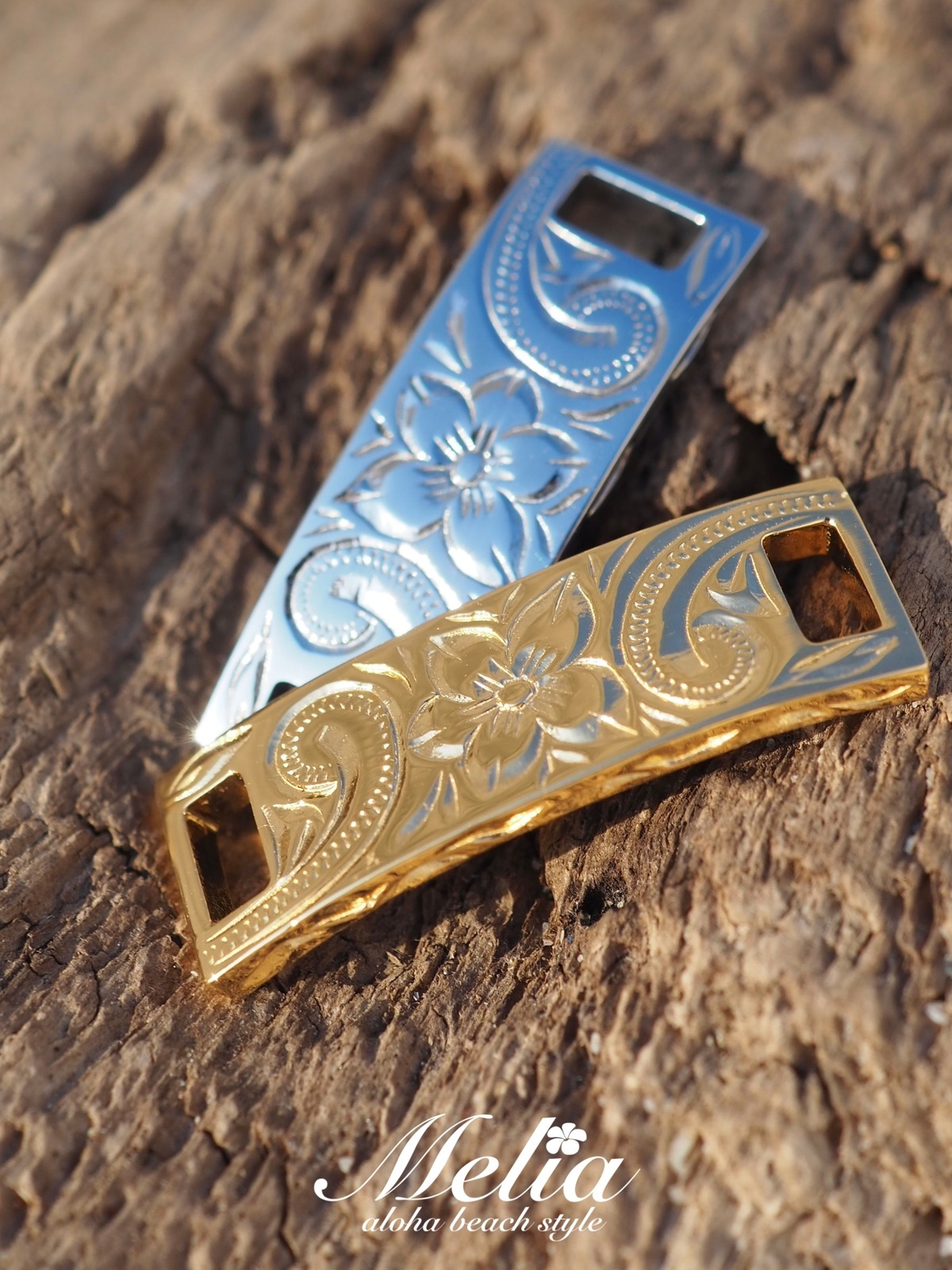 Hawaiian Shoelace plate《1個販売 》Square Melia hawaiian jewelry