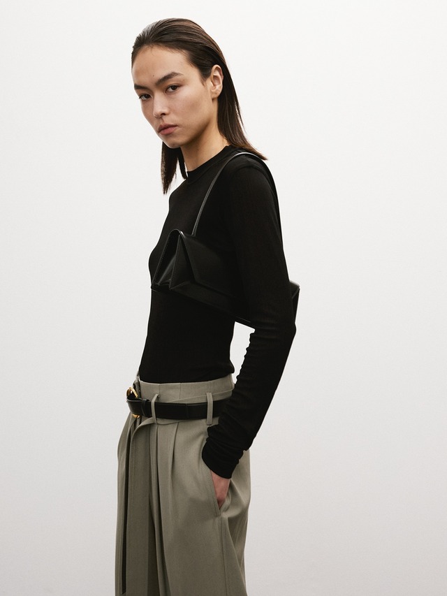[RECTO][WOMEN] LONG SLEEVES SHEER JERSEY TOP (BLACK) 正規品 韓国ブランド 韓国通販 韓国代行 韓国ファッション レクト 日本 店舗
