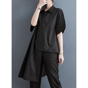 アシンメトリー ボタンダウン シャツ30054