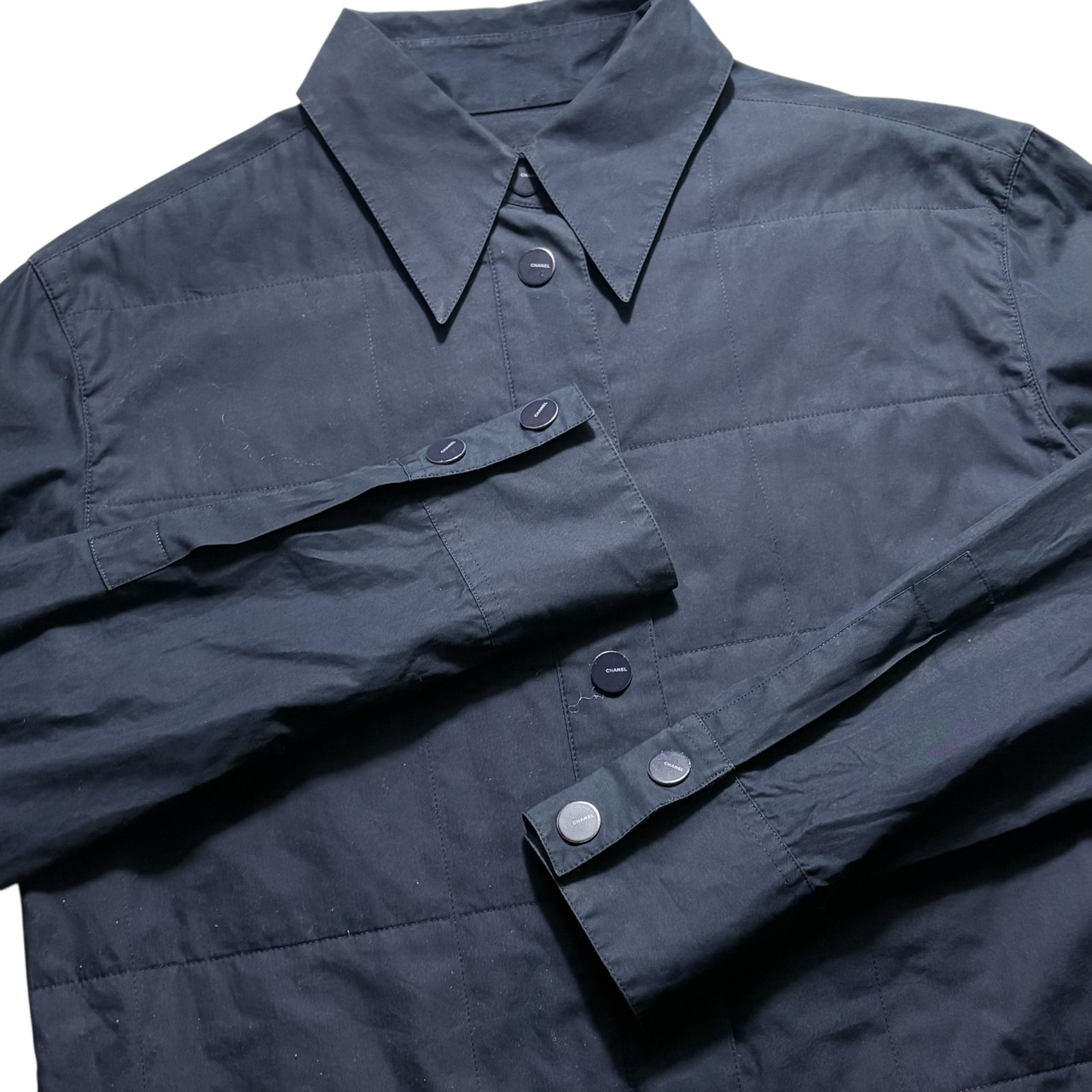 CHANEL IDENTIFICATION black cotton padding shirt