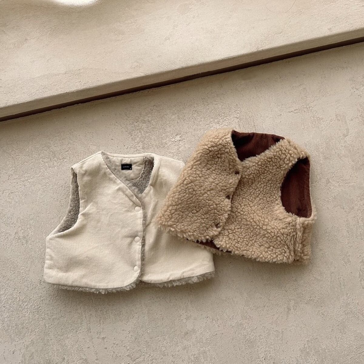 【BABY&KID】韓国風 ふわふわベスト