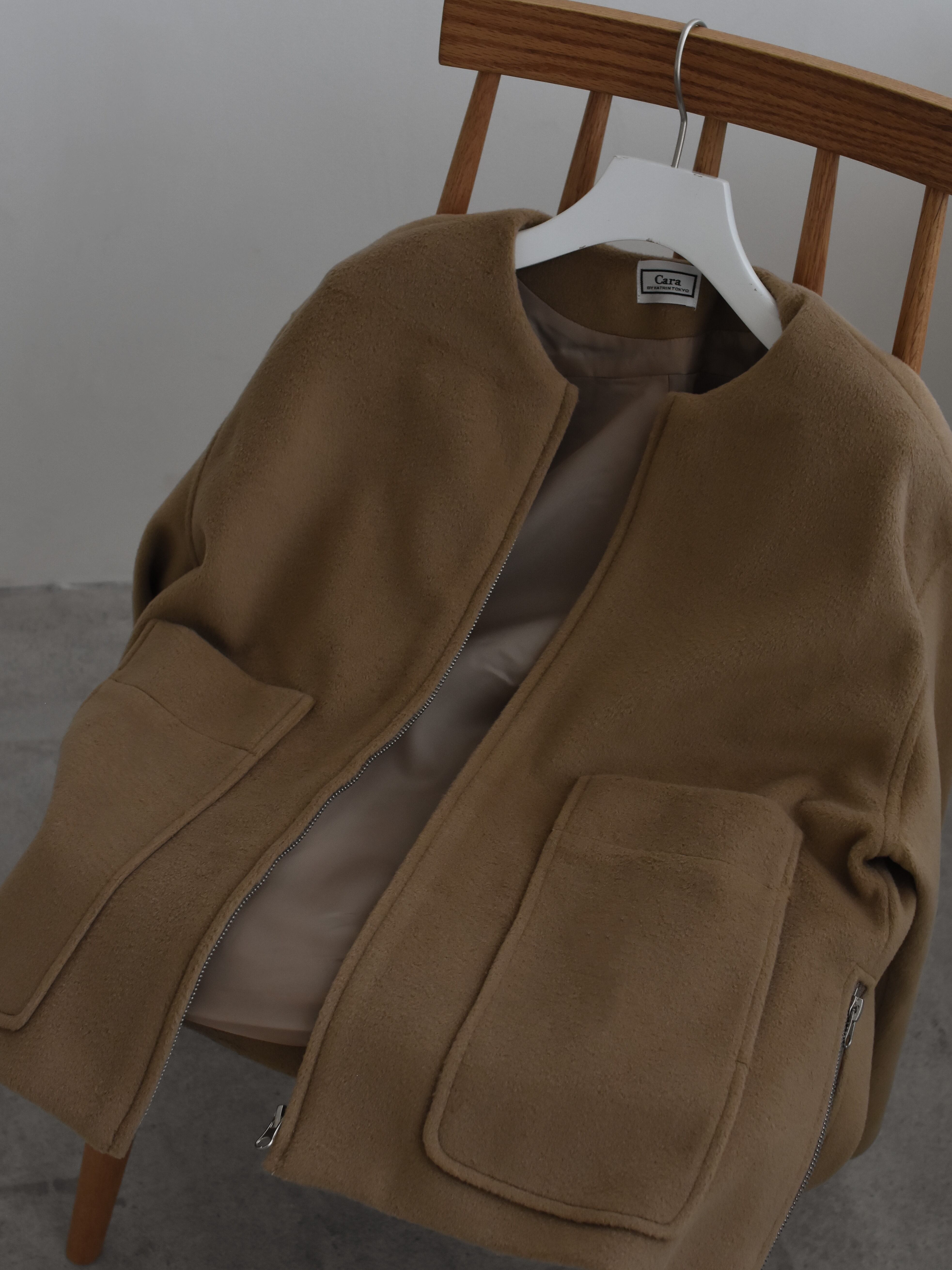 side zip middle coat（beige）