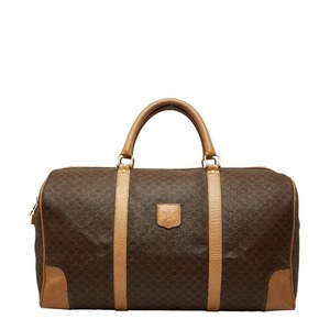 セリーヌ マカダム ボストンバッグ ブラウン PVC レザー レディース CELINE 【中古】