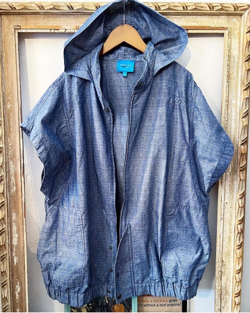 S/S organic cotton hoodie vest 【XL】