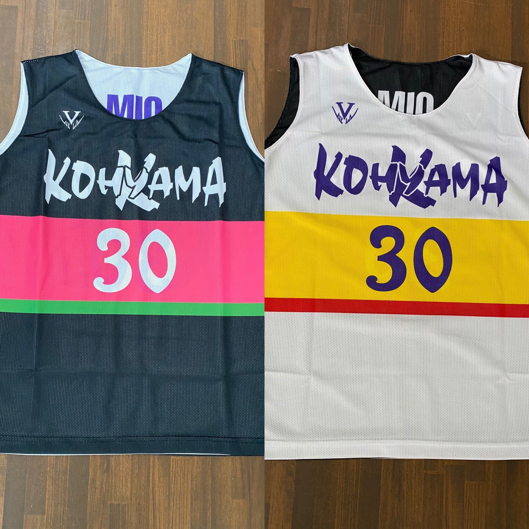 【デザインサンプル】高山ミニバスケットボールスポーツ少年団（U12・女子）リバーシブルシャツ