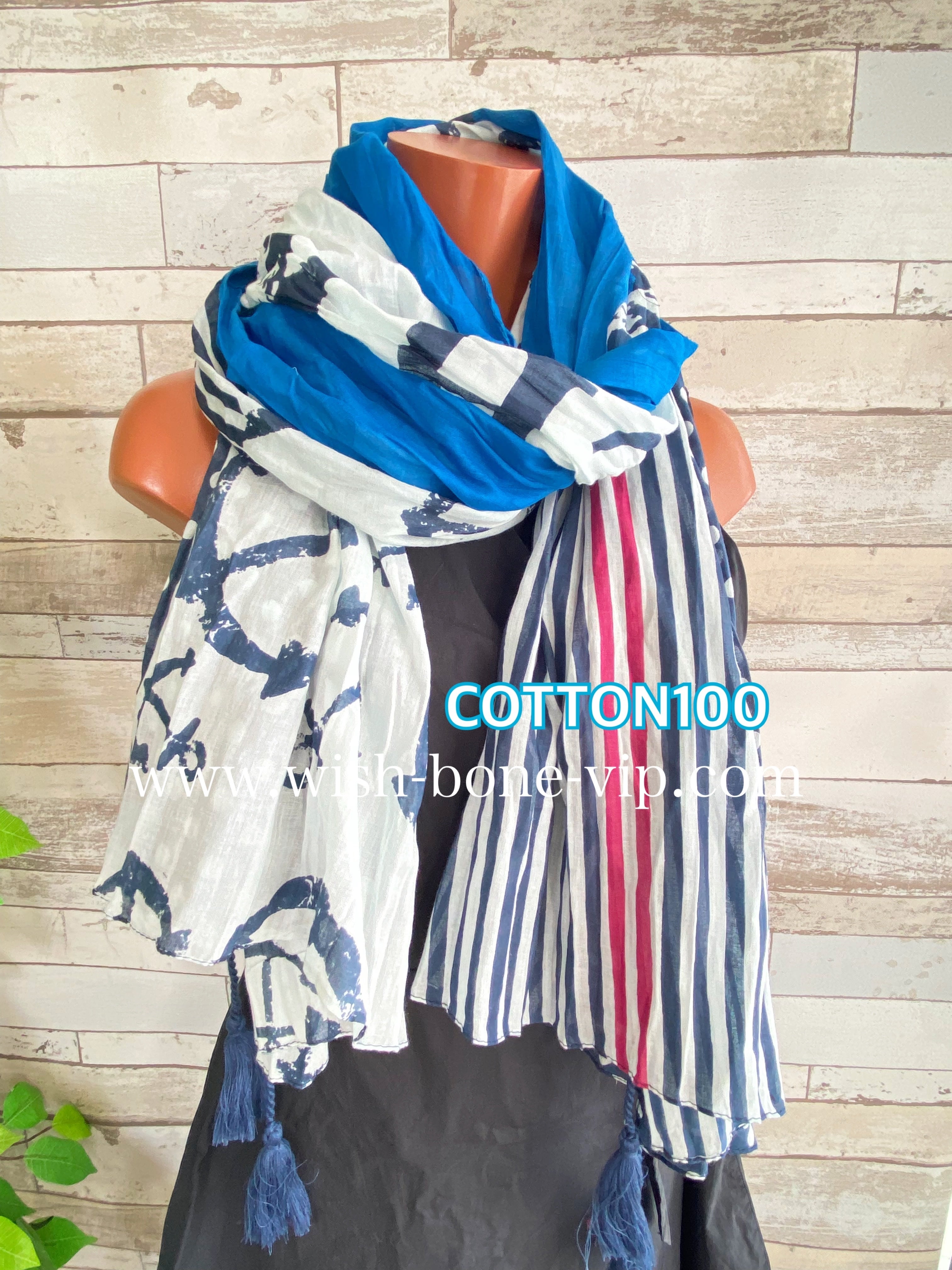 COTTON 100% コットン INDIAインポート大判ストール ｜ロングストール