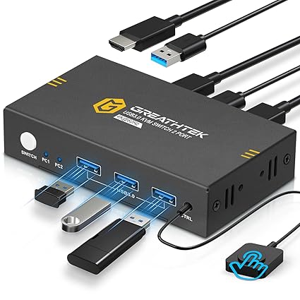 デュアルモニター USB3.0 KVM 切替器 ❣️未使用❣️ デュアルモニター