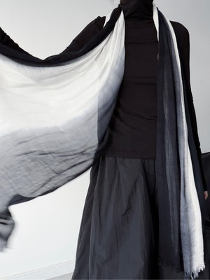 Gradient tie-dye cotton linen shawl [T2640]