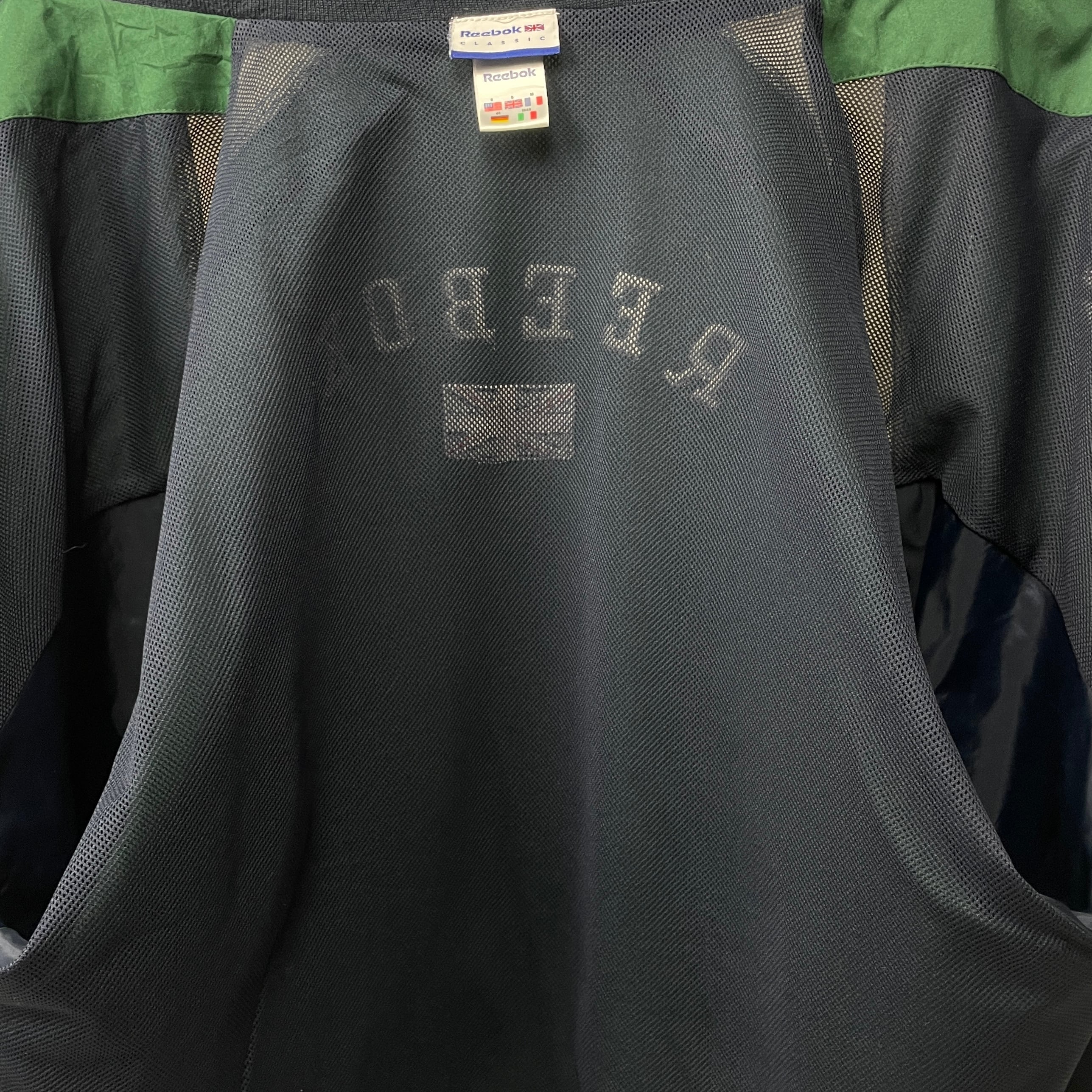 00s OLD Reebokビッグロゴ刺繍トラックジャケットジャージ緑古着2XL