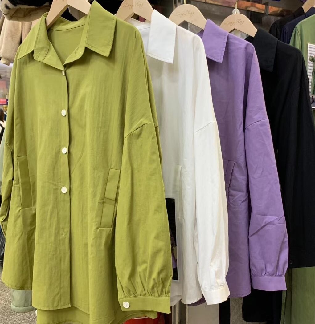 ポケット付き　カラーシャツチュニック　AJ22263-B08