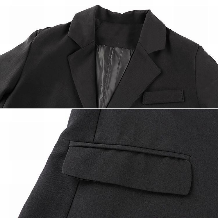 テーラードジャケット 袖折り返し 韓国ファッション レディース