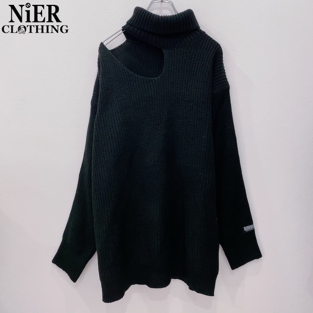 HIGH-NECK FRONT OPEN KNIT