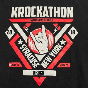 【GILDAN】音楽フェス K-Rockathon プリント ロゴ Tシャツ 半袖 XL ビッグサイズ 黒t US古着