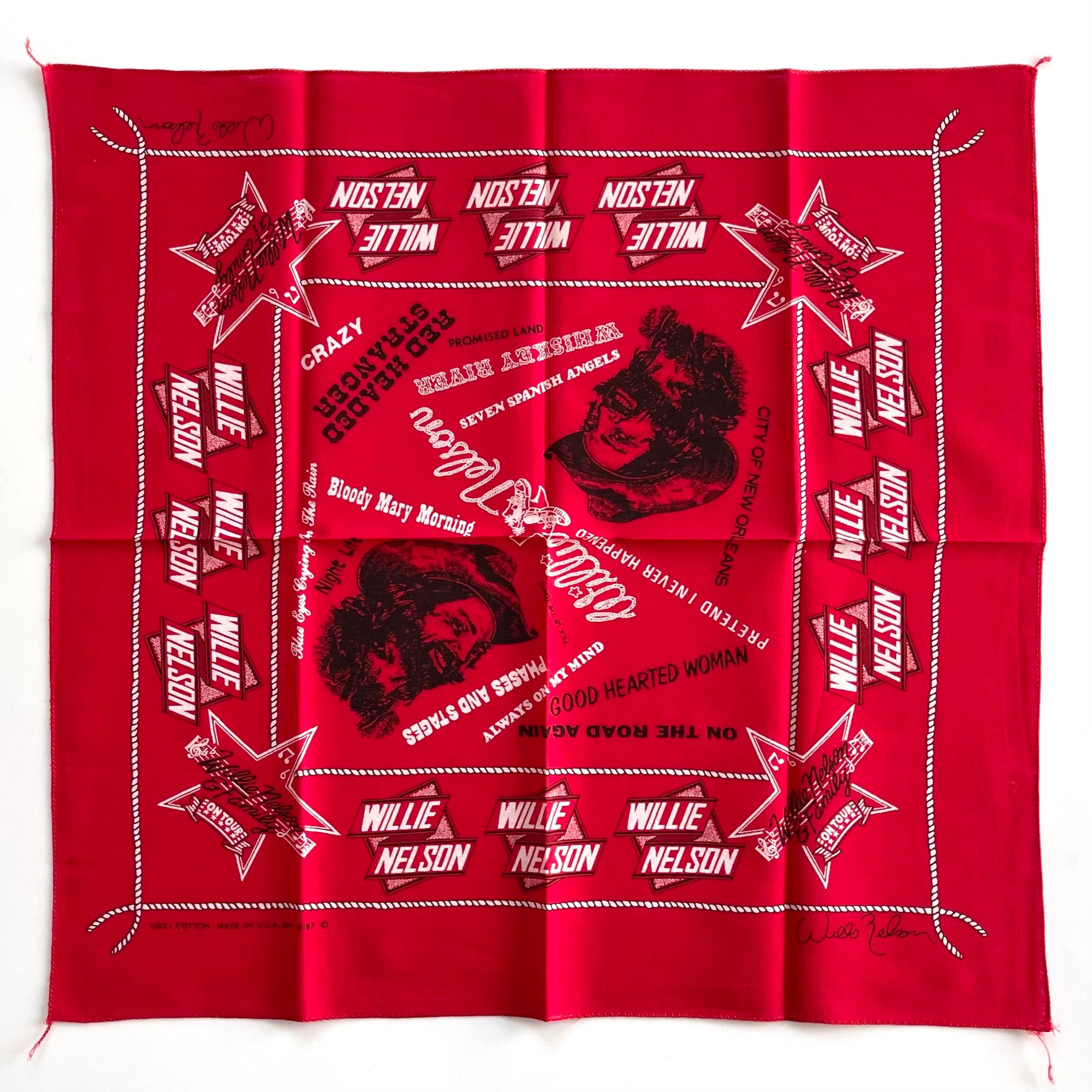 MUSIC】ウィリーネルソン Willie Nelson RN15187 ビンテージ バンダナ