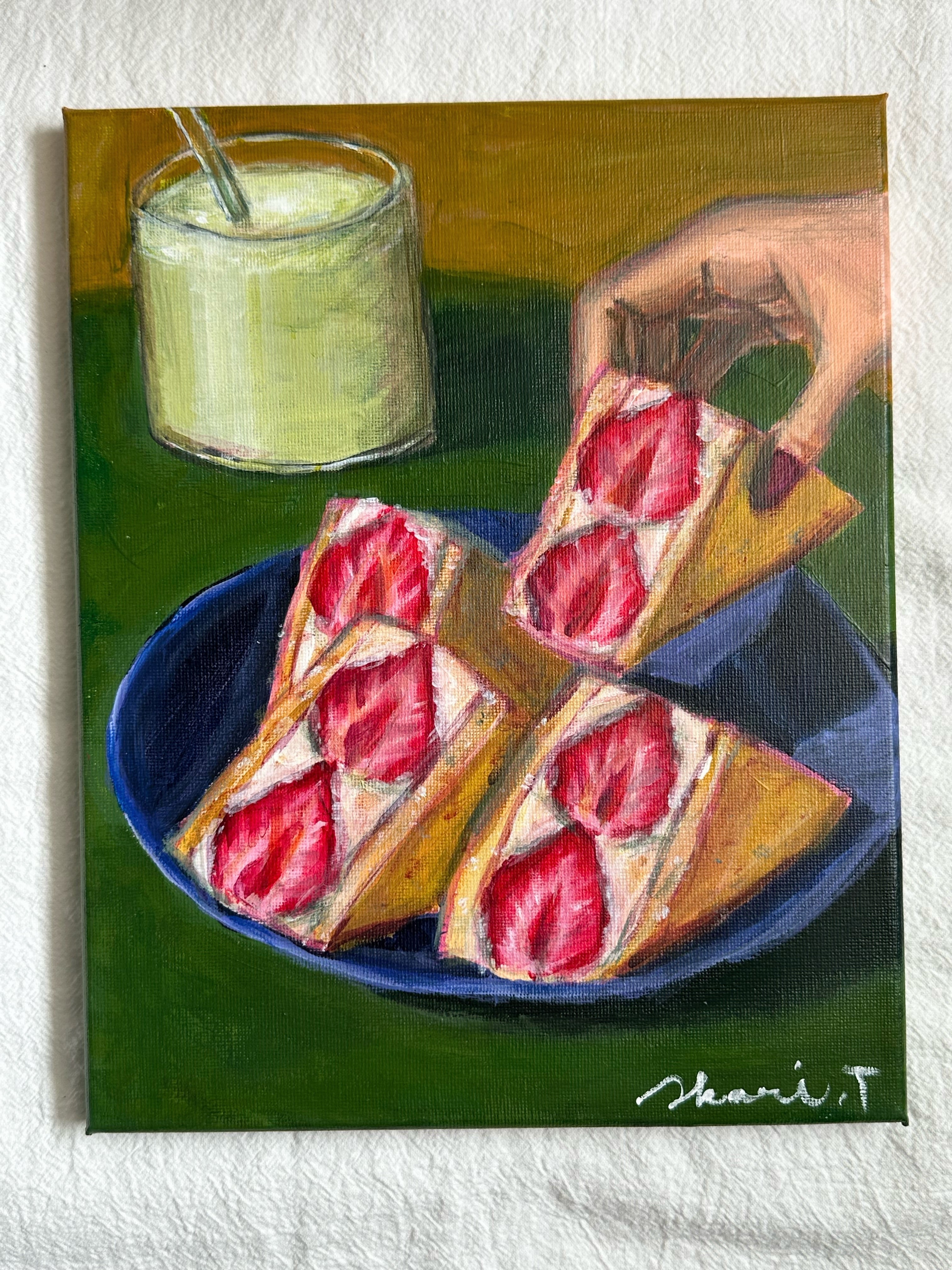 フルーツサンド　絵画 ブリオッシュ食パンのフルーツサンド | AKARI TAKESHITA