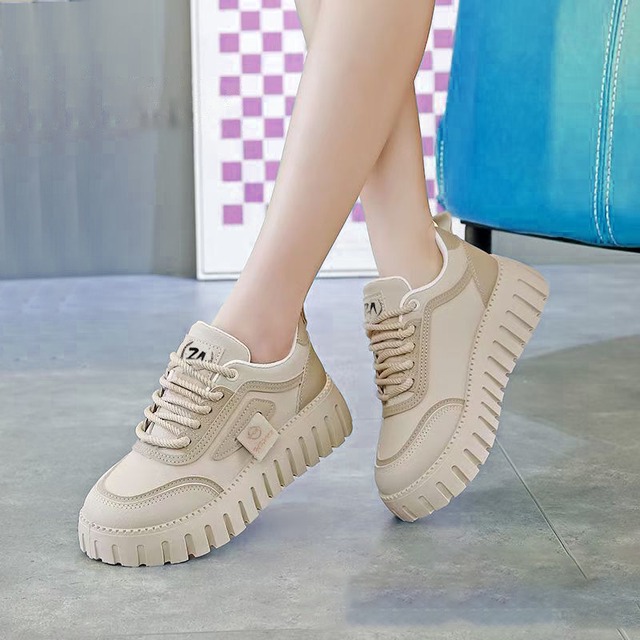 厚底 ダッドスニーカー 23.0～25.5cm シューレース ダッドシューズ 