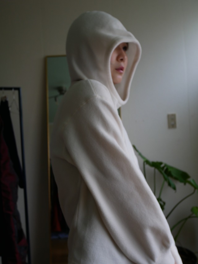 Fleece High-Neck Hooded Pullover