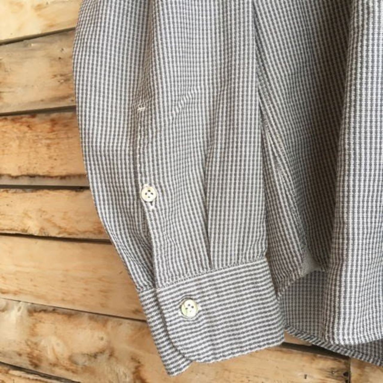 DNL Italy ホリゾンタルカラースリムシャツ　グレー 【SALE】