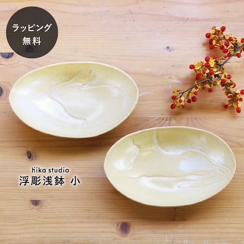 【10時までのご注文で当日出荷】食器 皿 陶器 日本製 おしゃれ シマムラヒカリ 浮彫浅鉢 小 aa-0336all