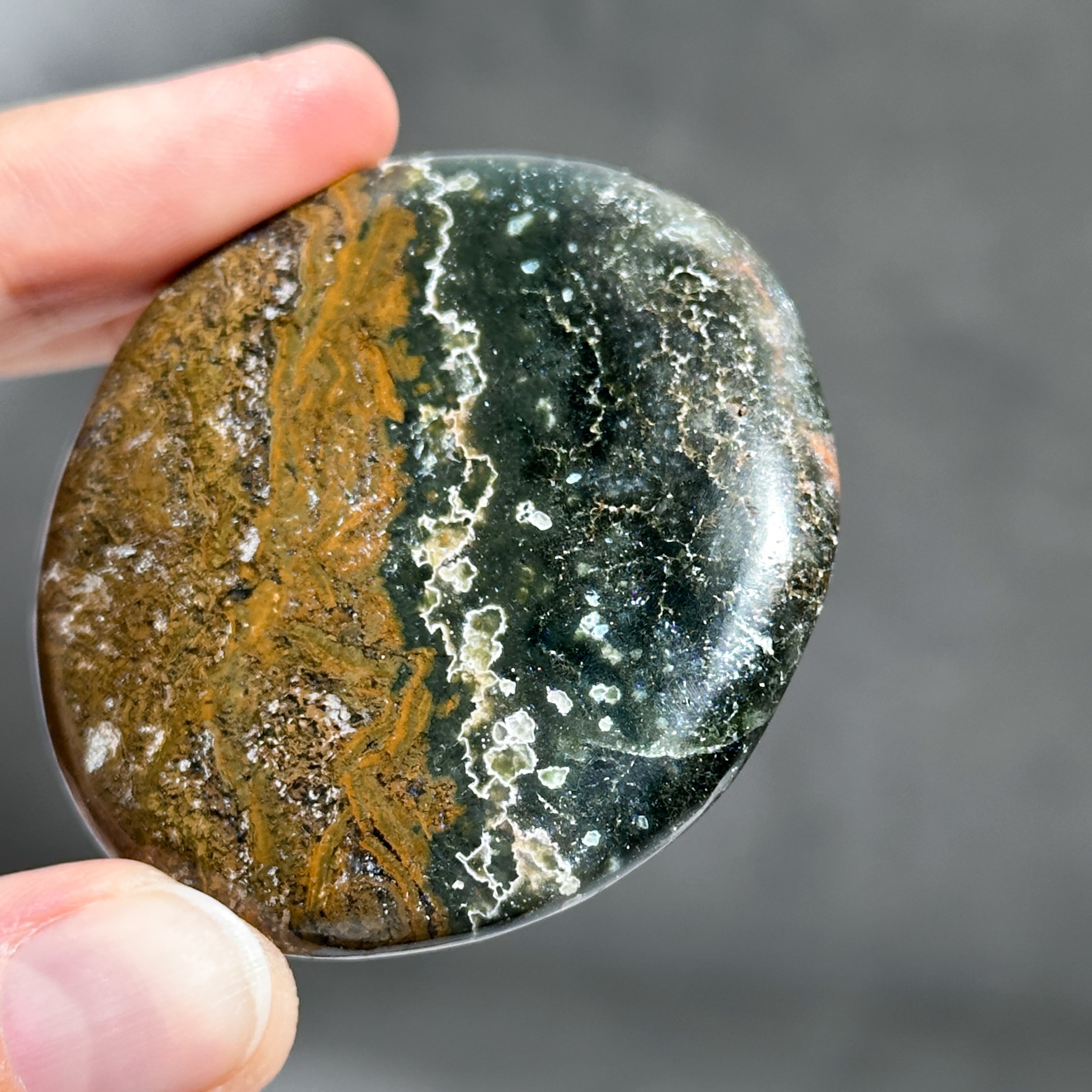 オーシャンジャスパー パームストーン45◇ Ocean Jasper ◇天然石