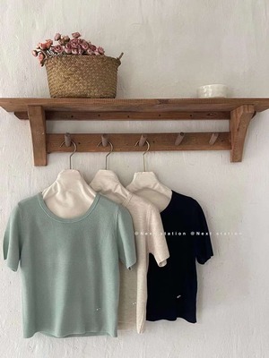 半袖リブニット AJ22155-2330