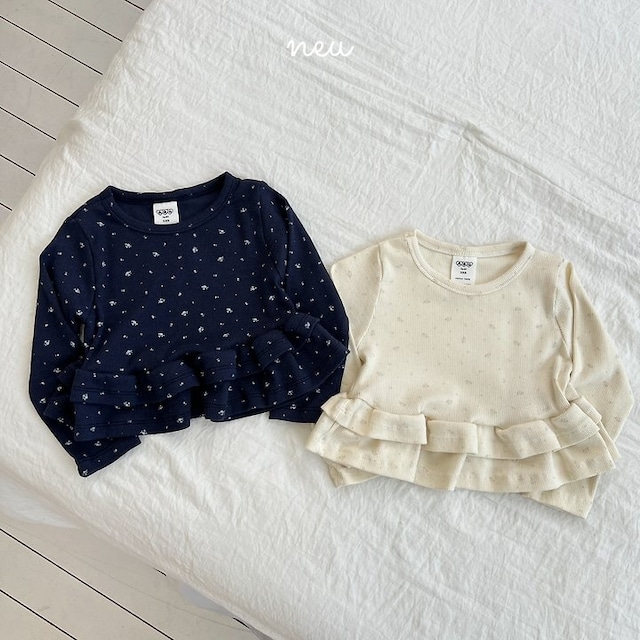 【取寄】Neu 花柄フリルTシャツ｜秋服｜韓国子供服 ｜26/AT