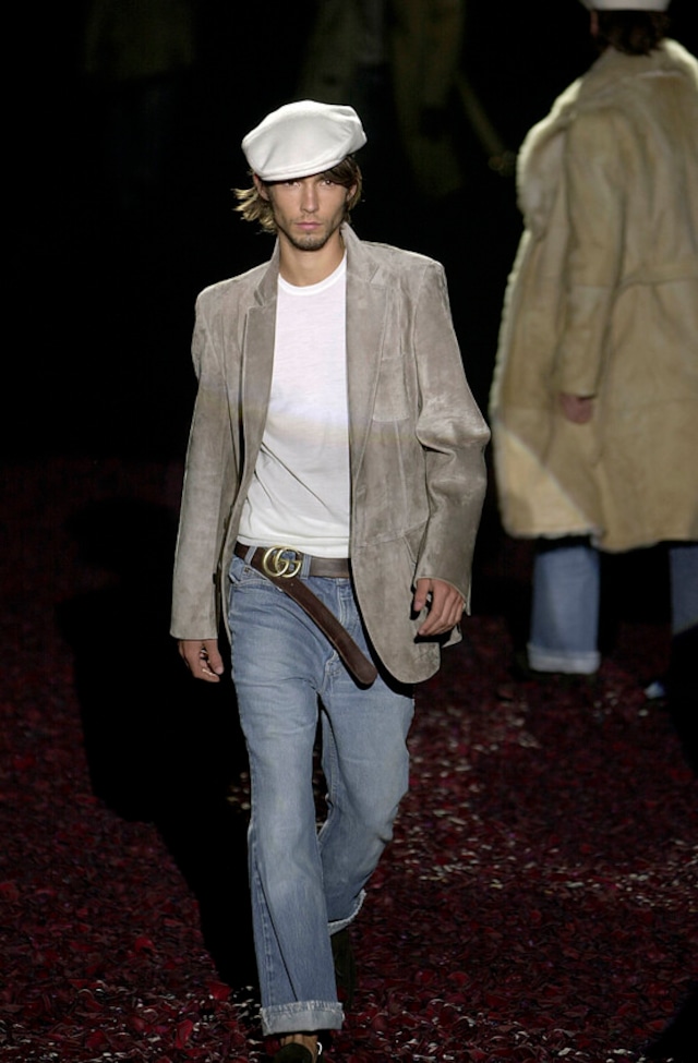 GUCCI by Tom Ford 01AW 2B suede leather tailored jacket