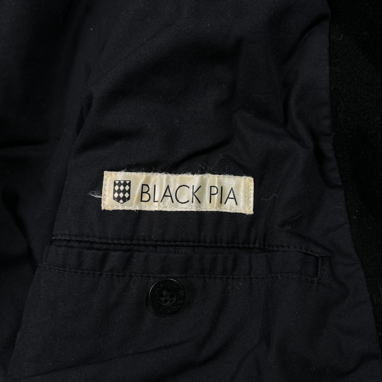 BLACK PIA ブラックピア ウールニット切替 ジップアップ ジャケット コート サイズ L /メンズ/ブラック/ライカ/日本製