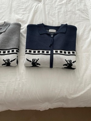 Bambi Look Zip-up Knit (2color)
