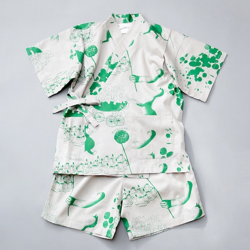 Souvenir Jinbei    kids L(115-130), XL(130-140)  /  Green