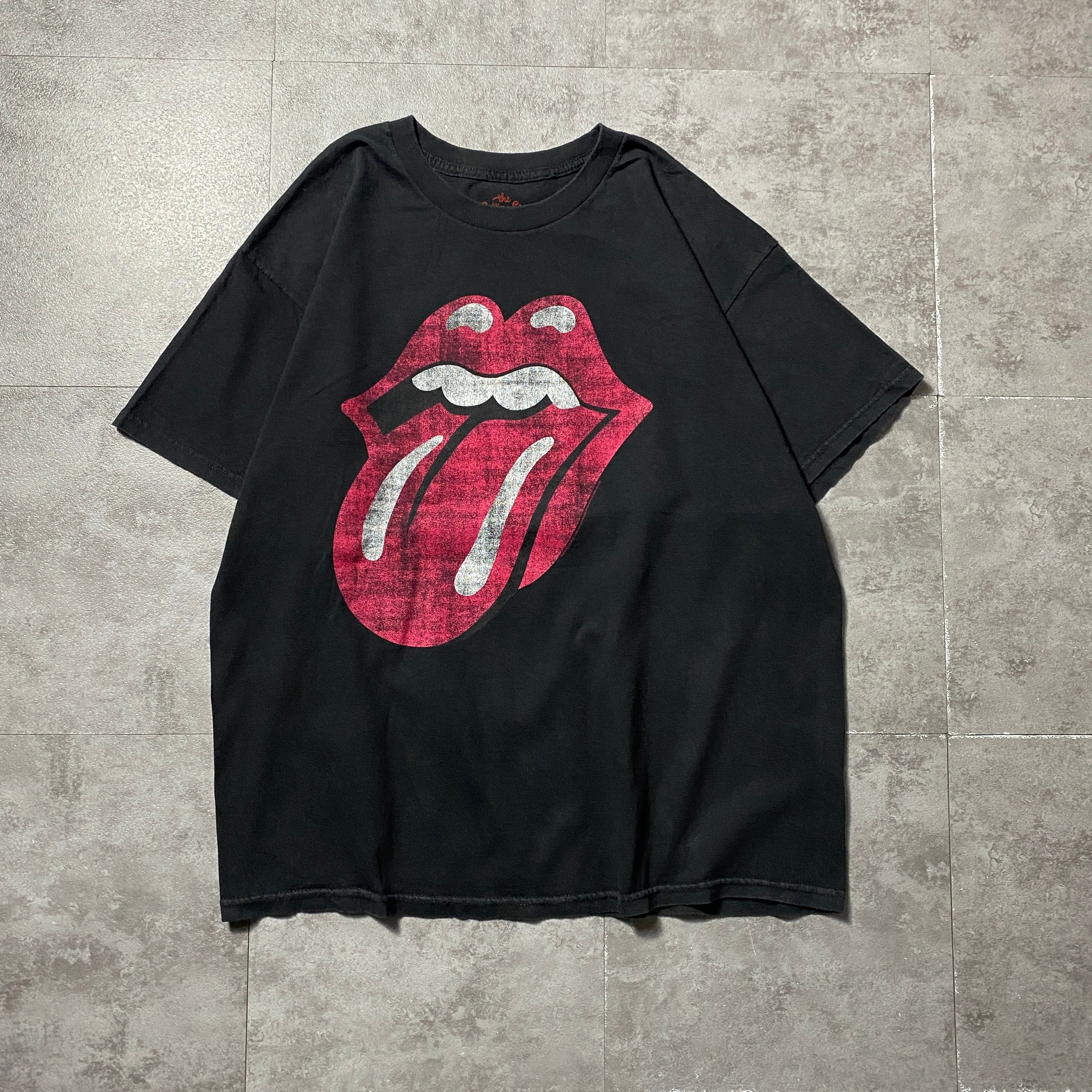 00s ローリングストーンズ メキシコ製 ロゴプリント半袖Tシャツ L ブラック THE ROLLING STONES ローリングストーンズ プリント コピーライト2016