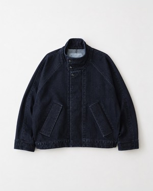 VOAAOV FLOCKING DENIM Oversize Blouson BLACK