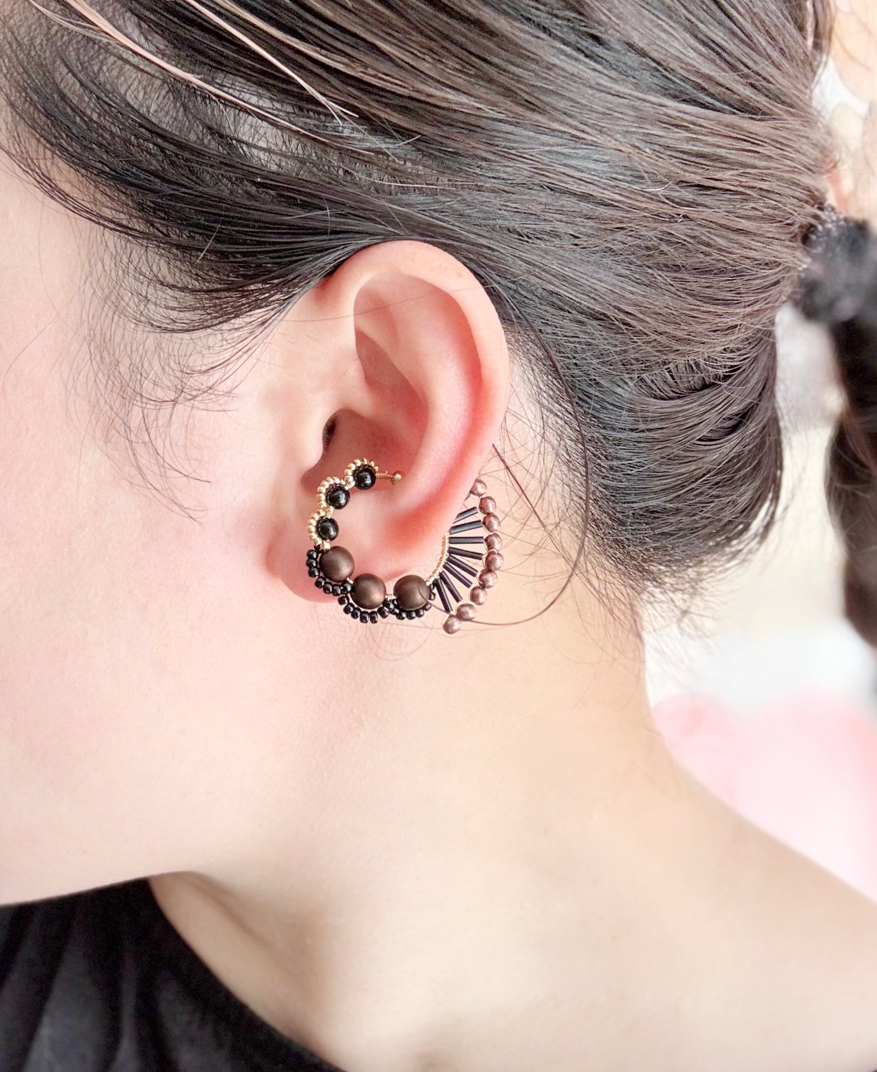 ＜Rollo～イロヅクビジュー～＞イヤーカフ『 ハミングバード/hummingbird 』<Chocolate(31)>