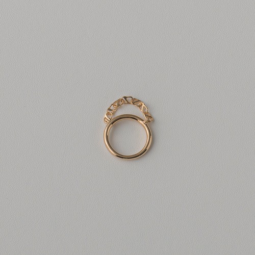 Oval line ring Gold