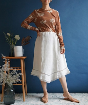 【送料無料】80's linen skirt