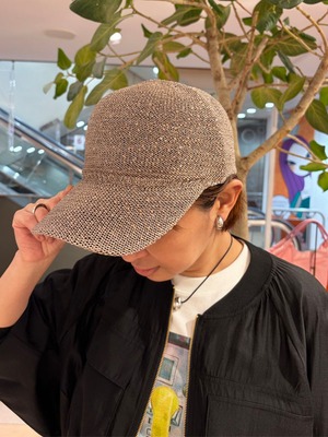 ラメメッシュキャップ［Color:ベージュ］