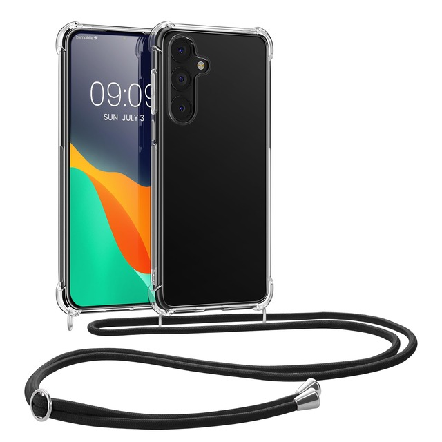 kwmobile スマホショルダー Samsung Galaxy S24 Plus対応 ケース - ショルダー クリア TPU カバー ストラップ付き - 肩掛け 首掛け 耐衝撃
