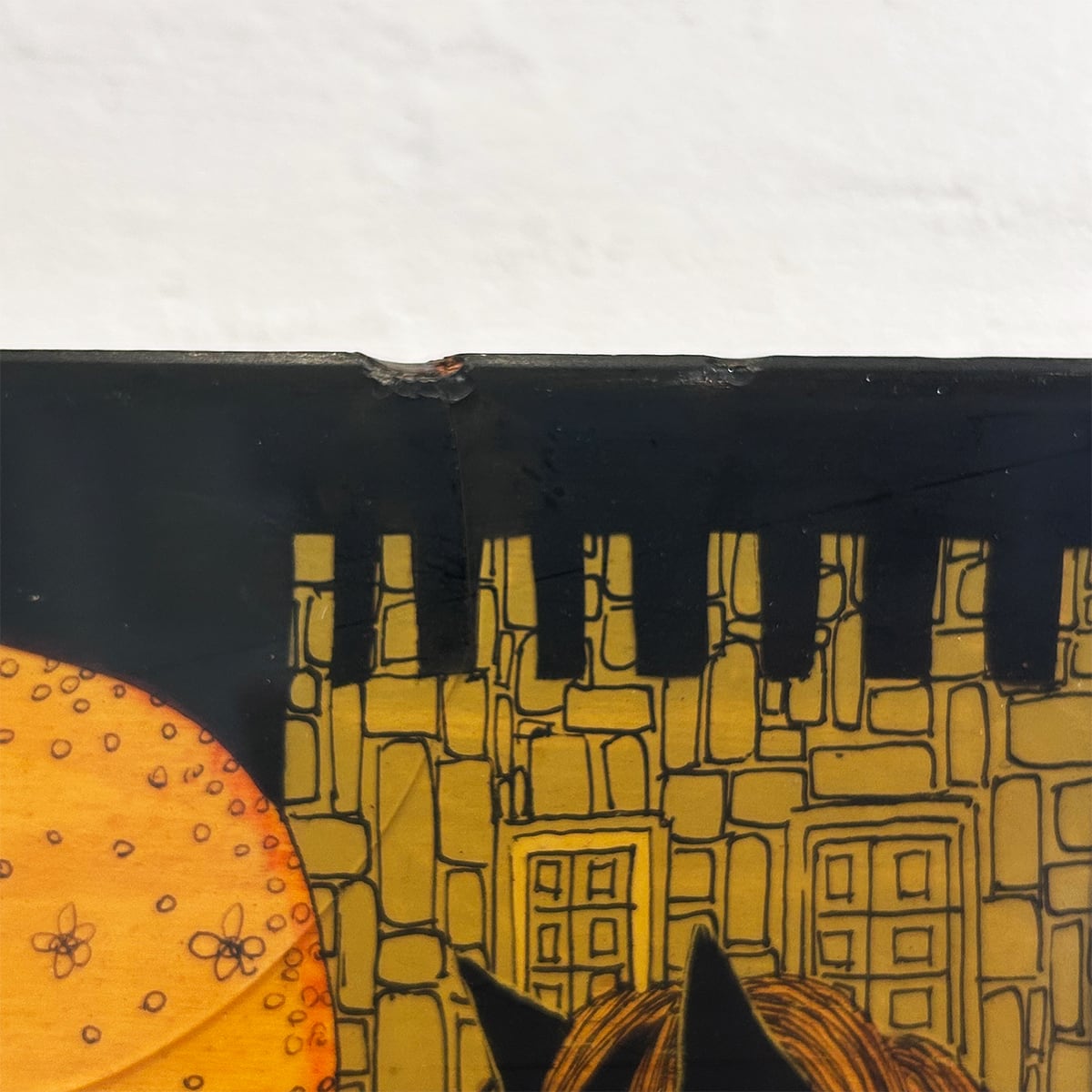 70s Italy 「Michi Sgorbigno」 painting art wooden panel | PANIC